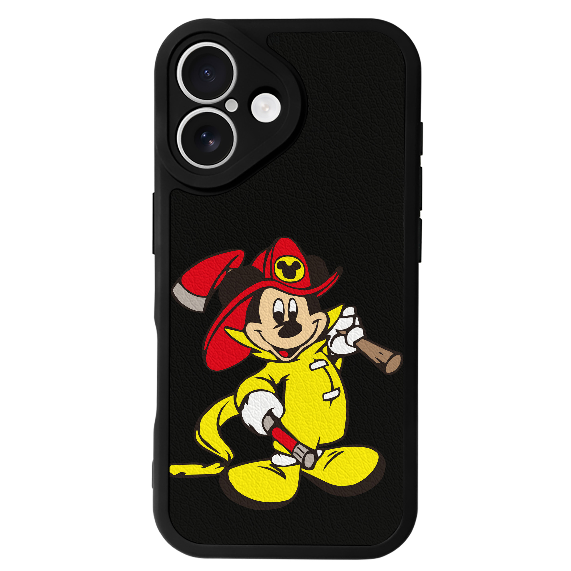 （画像用） ミッキーマウス Mickey Mouse 【iPhone 16シリーズ対応】シリコンスマホケース（レザー調） 材質：シリコン